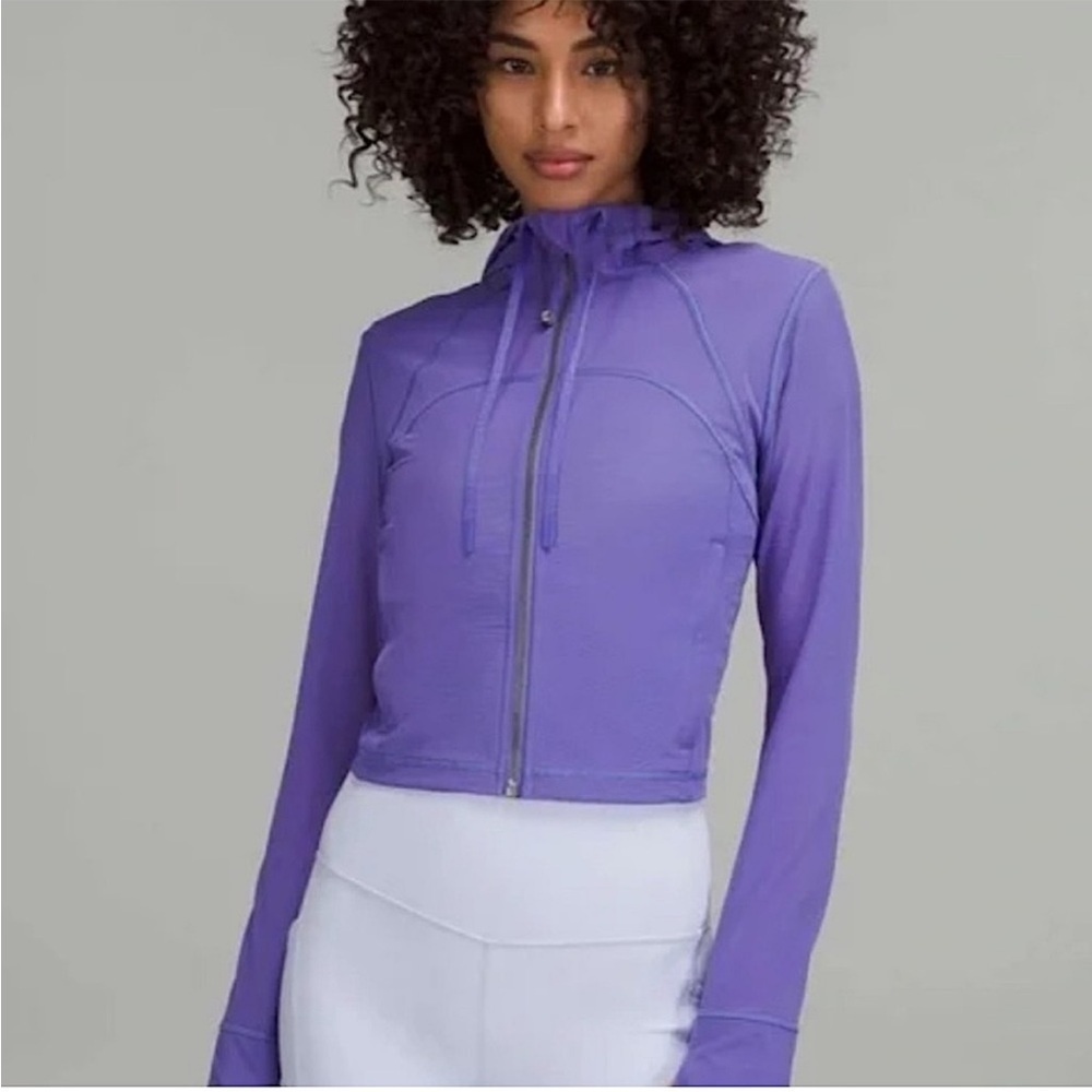 Lululemon Nulu and Mesh Cropped Define Jacket Charged Indigo Purple Long Sleeve